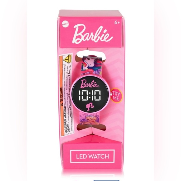 BarbieGirl's Children's LED Watch with Round Case and Printed Silicone Strap - Picture 5 of 5